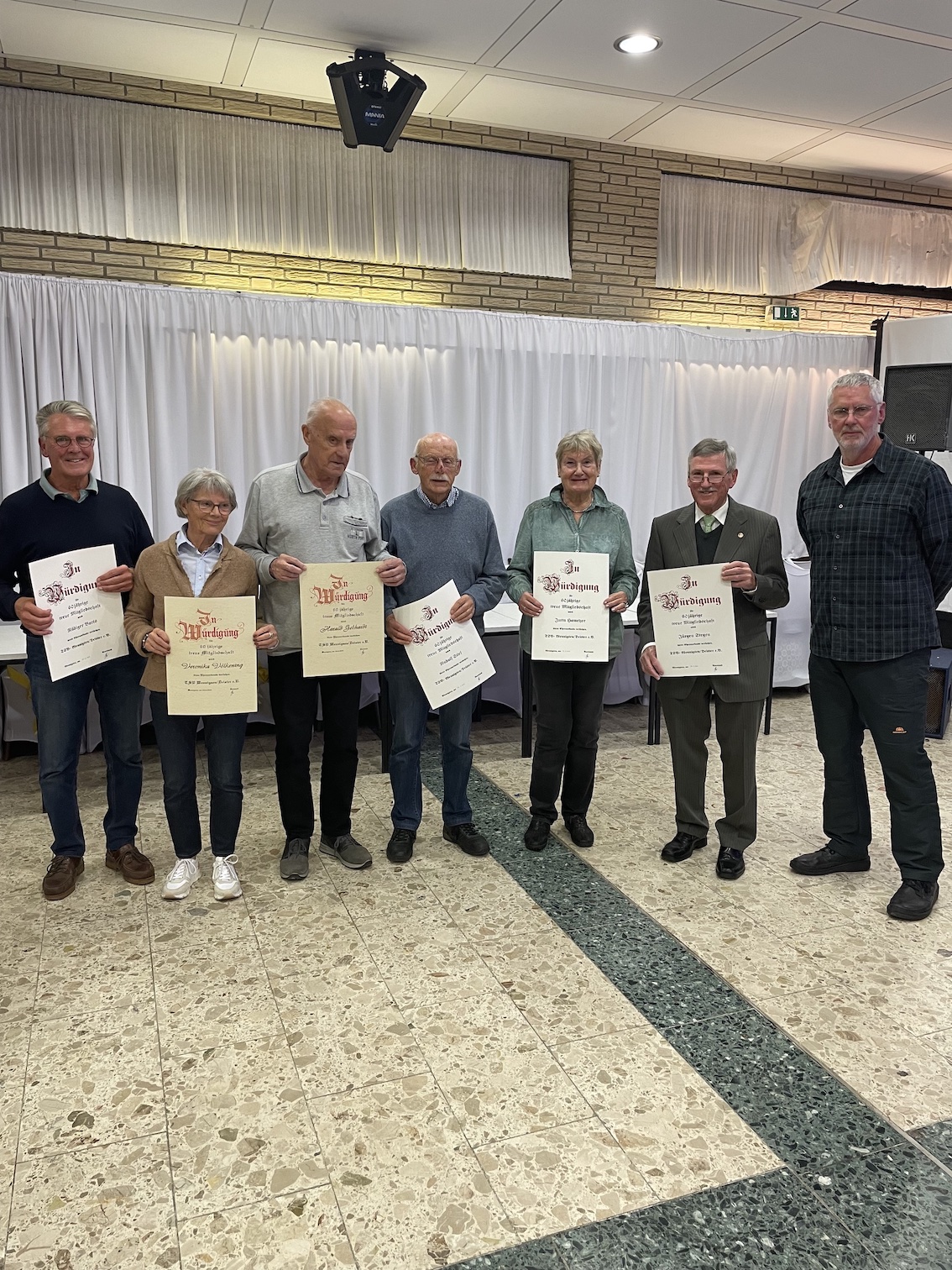 v.L., Rüdiger Baris, Veronika Völkening, Harald Gebhardt, Rudolf Stief, Jutta Homeyer und Jürgen Stegen